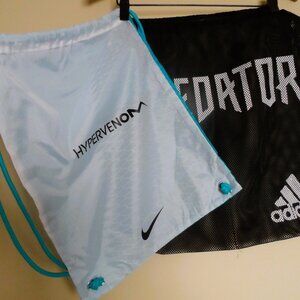 Adidas and Nike- Set 2 draw cord bags